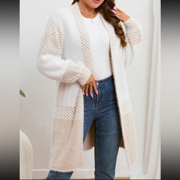 Cozy Fuzzy Open Front Duster  Cardigan - Picture 6 of 6